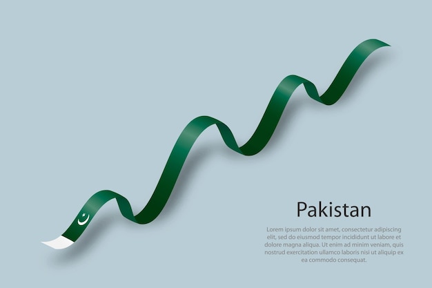 Macha Wstążką Lub Sztandarem Z Flagą Pakistanu