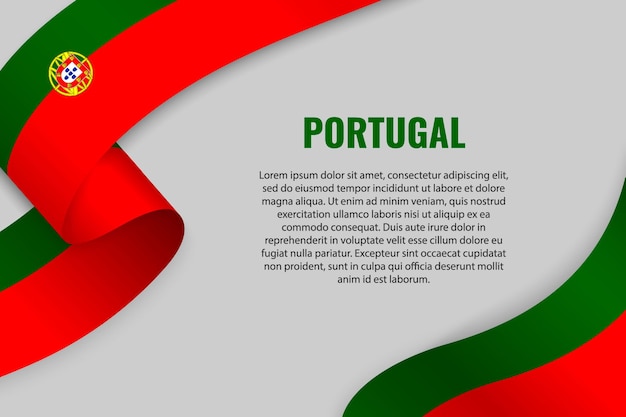 Macha Wstążką Lub Sztandarem Z Flagą Portugalii