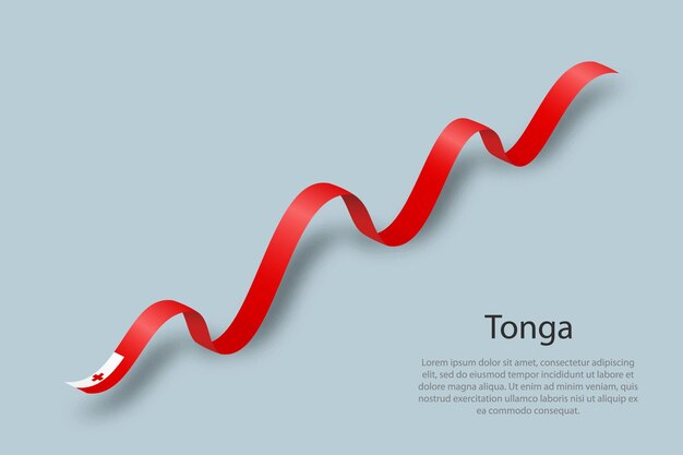 Macha wstążką lub sztandarem z flagą Tonga