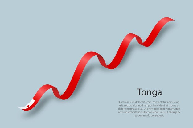 Macha Wstążką Lub Sztandarem Z Flagą Tonga