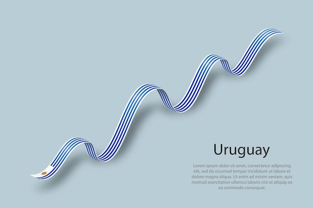 Macha Wstążką Lub Sztandarem Z Flagą Urugwaju