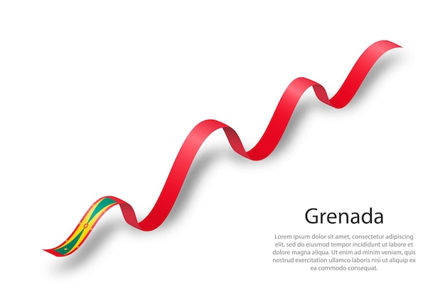 Macha Wstążką Lub Transparentem Z Flagą Grenady