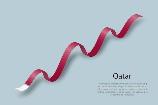 Macha Wstążką Lub Transparentem Z Flagą Kataru