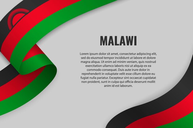 Macha Wstążką Lub Transparentem Z Flagą Malawi