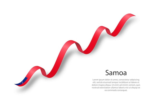 Macha Wstążką Lub Transparentem Z Flagą Samoa