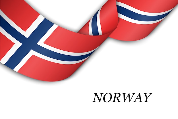 Macha Wstążką Z Flagą Norwegii.