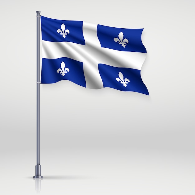 Plik wektorowy machać flaga quebecu