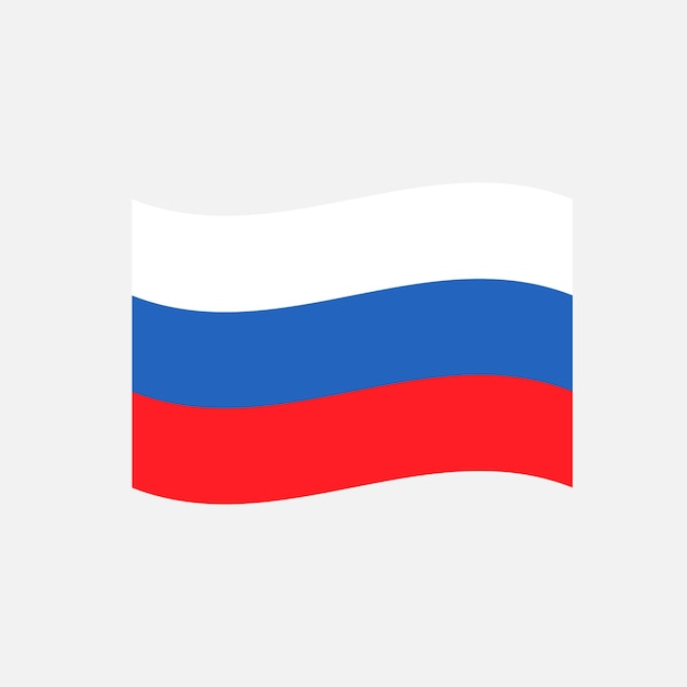 Machać Rosyjską Flagą Na Szarym Tle