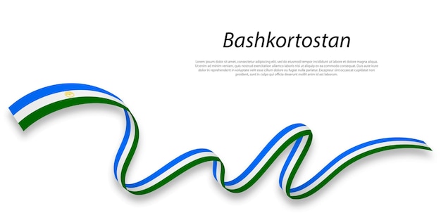 Machająca Wstążka Lub Pasek Z Flagą Baszkirii