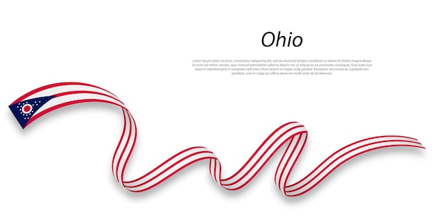 Machająca Wstążka Lub Pasek Z Flagą Ohio