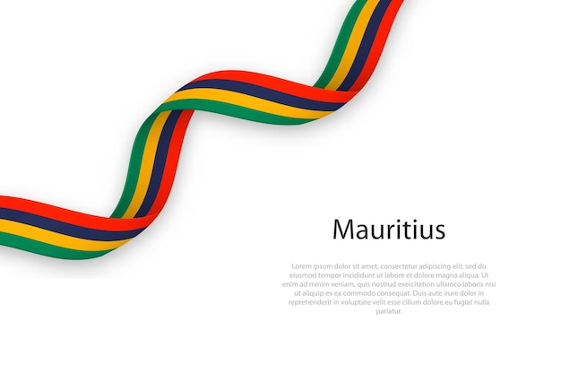 Machająca wstążką z flagą Mauritiusu