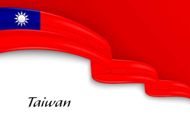 Machająca wstążką z flagą Tajwanu