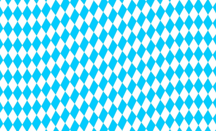 Wektor machał bawarskiej flagi pastylki do ssania wzór tła oktoberfest z niebieskim i białym rombem