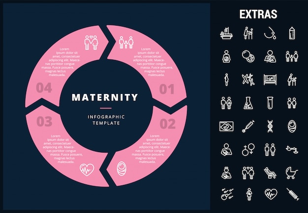 Macierzyński Infographic Szablon, Elementy I Ikony