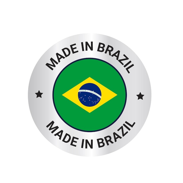 Made In Brazil Odznaki Z Logo Wektorowym Made By Brazil Ufa Ikonom Odznak