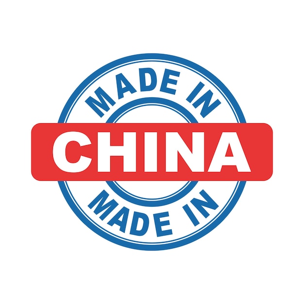 Made In China Emblemat Wektor Płaski