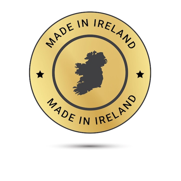 Made In Ireland Logo I Ikony Wektorowe Projekt Flagi Irlandii Ufa Projektowi Odznaki