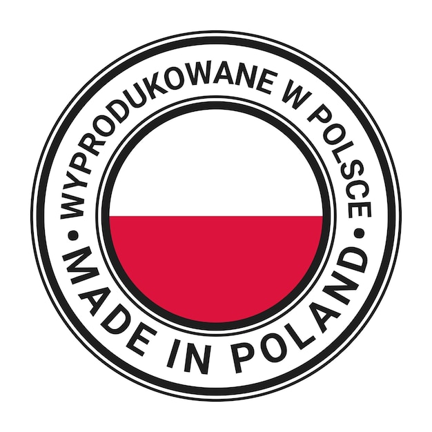 Plik wektorowy made in poland okrągły znaczek naklejki z ilustracji wektorowych polskiej flagi