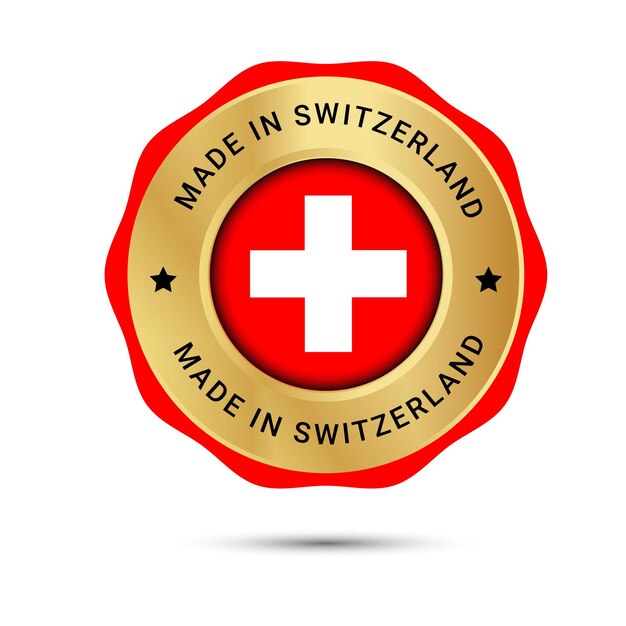 Made In Switzerland Projekt Logo Wektorowego Made In Switzerland Projekt Flagi Ufa Odznace