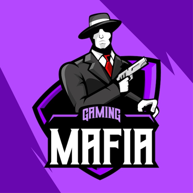 Mafia Maskotka Logo Ilustracja Wektorowa