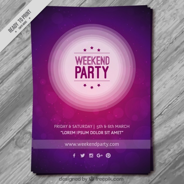 Plik wektorowy magenta weekend party flyer