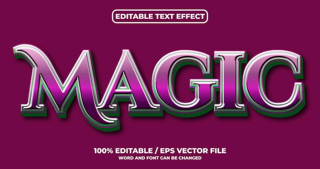 Plik wektorowy magiczny edytowalny tekst efekt