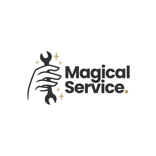 Magiczny Klucz Serwisowy Ręcznie Mistyczny Szablon Logo