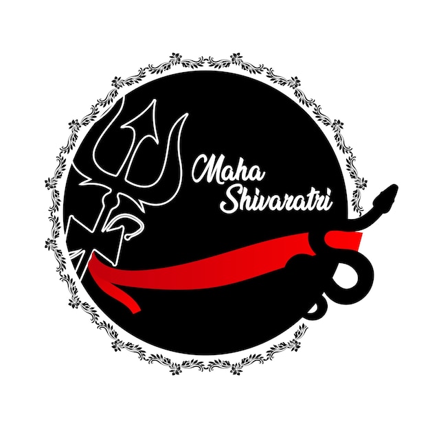 Maha Shivaratri Czarne Tło Z Obchodami Trishul