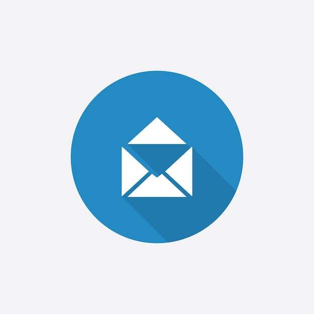 Mail Flat Blue Simple Icon Z Długim Shadowxa