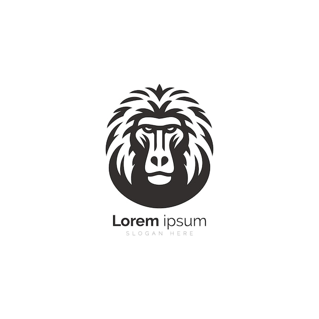 Majestic Lion Logo Design otoczony w czarno-białym kolorze dla tożsamości marki