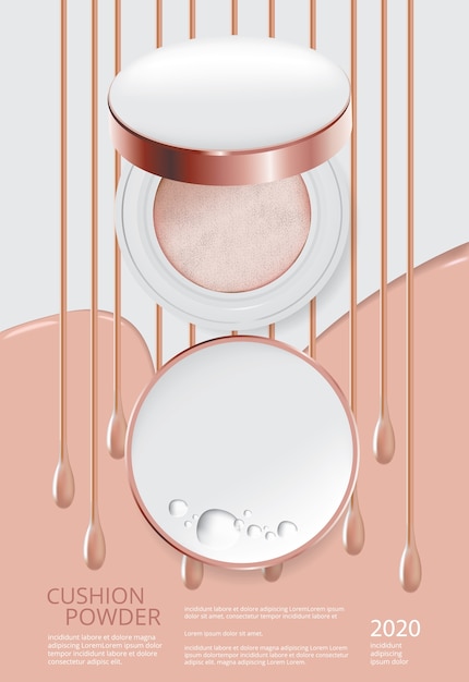 Makeup Powder Poduszki Plakat szablon ilustracji