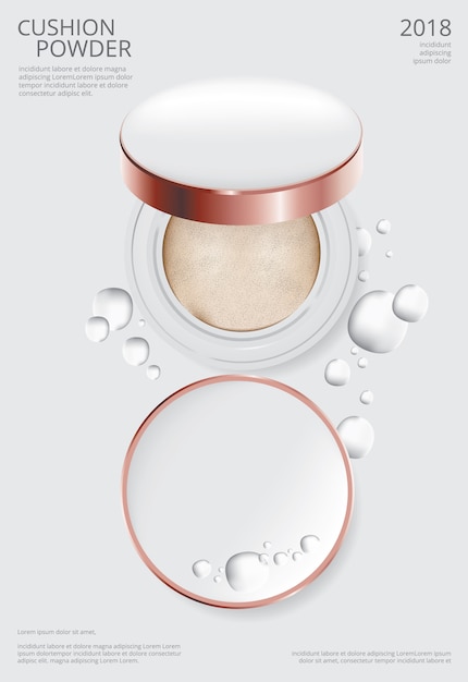 Makeup proszka Poduszki szablonu wektoru Plakatowa ilustracja