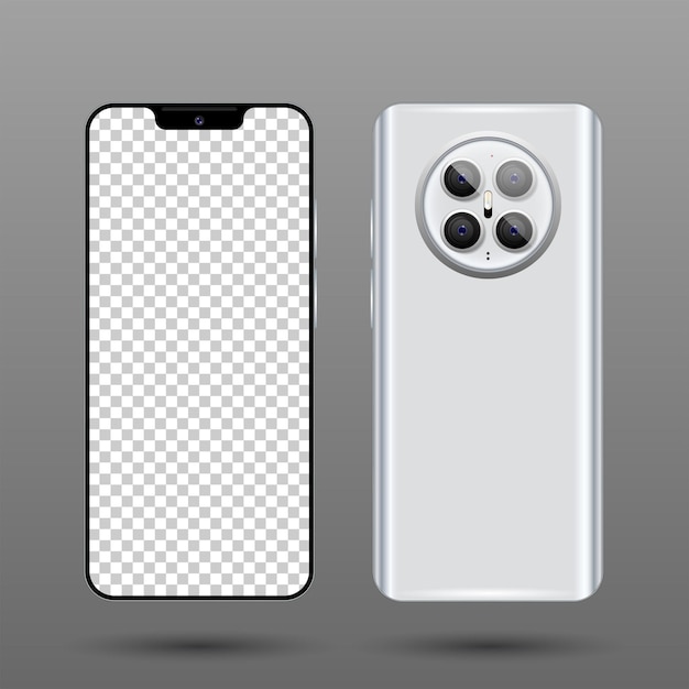 Plik wektorowy makieta 3d telefon komórkowy biały android
