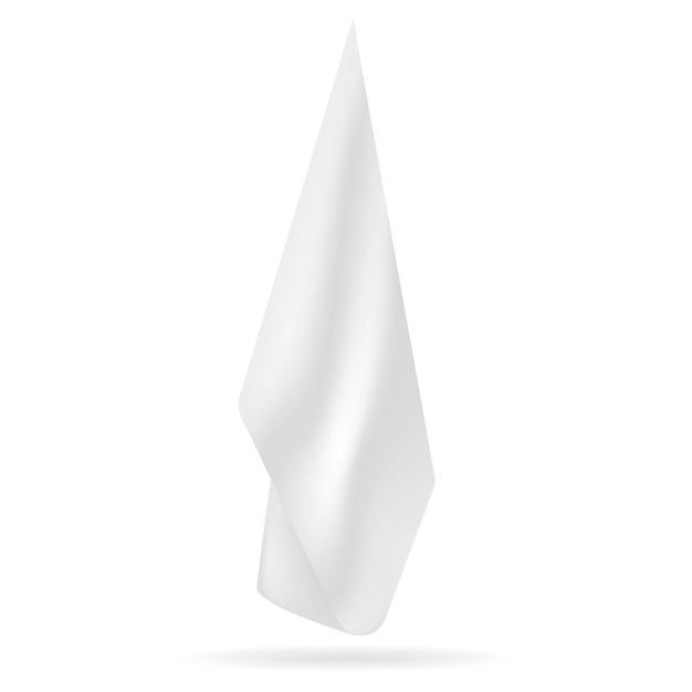 Plik wektorowy makieta białego ręcznika realistyczna ilustracja makiety wektora białego ręcznika do projektowania stron internetowych izolowana na białym tle