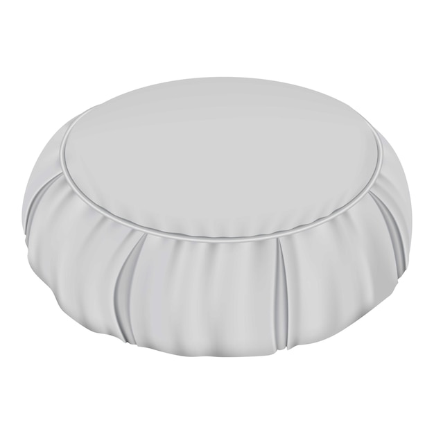 Plik wektorowy makieta białej okrągłej poduszki realistyczna ilustracja makiety wektora białej okrągłej poduszki dla internetu
