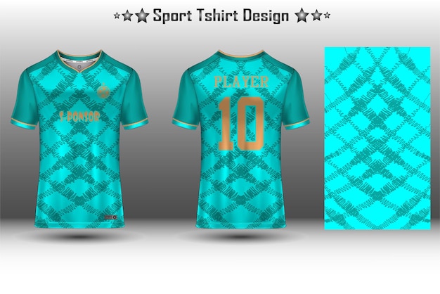Makieta koszulki piłkarskiej makieta koszulki piłkarskiej makieta koszulki rowerowej i makieta koszulki sportowej z abstrakcyjnym wzorem geometrycznym