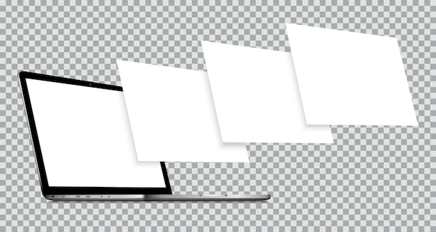Plik wektorowy makieta laptopa z pustymi stronami szkieletowymi sieci web koncepcja projektowania sieci web do prezentacji projektów internetowych