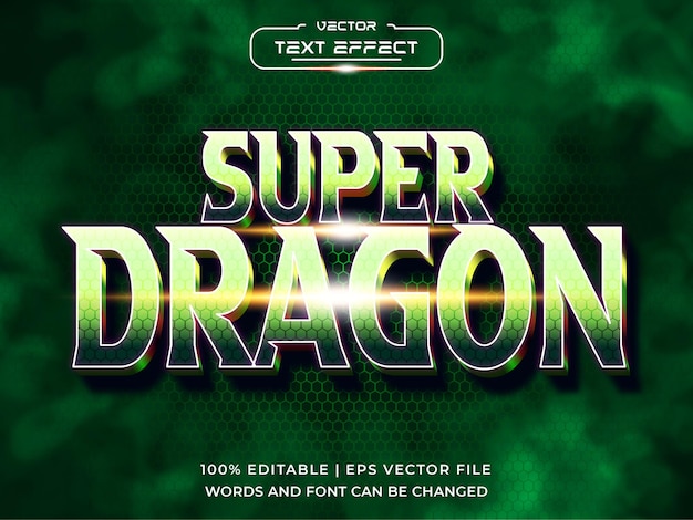Makieta logo z edytowalnym efektem tekstowym Super Dragon