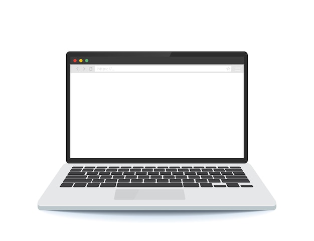 Makieta przeglądarki na ekranie laptopa. laptop z przeglądarką. Szukaj.
