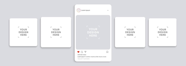 Makieta szablonu postu karuzeli. Edytowalne posty w mediach społecznościowych, takie jak Instagram. Przewijanie stron z ramkami