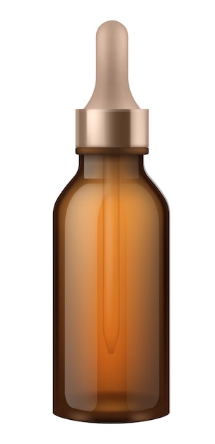 Plik wektorowy makieta szklanej butelki z kroplomierzem realistyczny pojemnik kosmetyczny