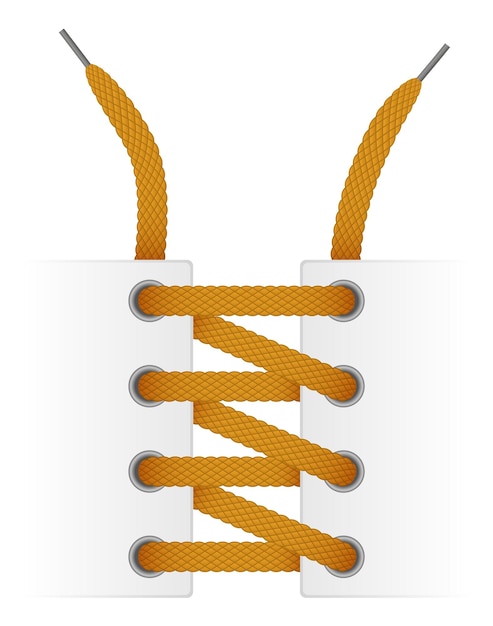 Plik wektorowy makieta sznurowadła wiązana zygzakiem realistyczna wstążka izolowana na białym tle