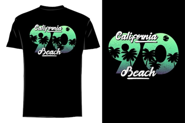 Plik wektorowy makieta t-shirt sylwetka california beach 90 retro vintage