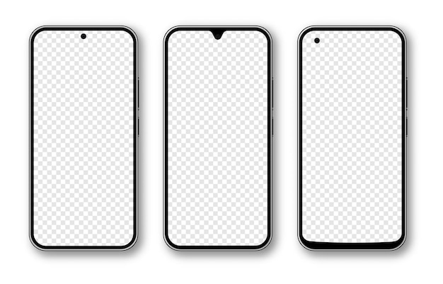 Makieta Telefonu Wektor Zestaw Makieta Telefonu Technologia Urządzenia Smartfon Z Pustym Ekranem Pusty Ekran