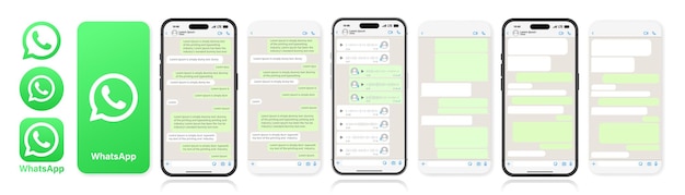 Plik wektorowy makieta whatsapp na białym tle szablon interfejsu sieci społecznościowej media społecznościowe whatsapp wiadomości głosowe i czaty na ekranie iphone'a