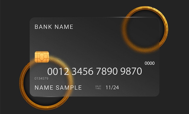Makiety kart kredytowych Glassmorphism. Styl glassmorfizmu. projekt koncepcji płatności bezgotówkowej