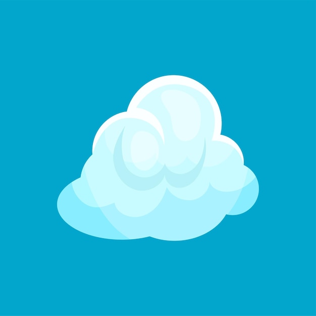 Mała Puszysta Chmura W Błękitne Niebo Symbol Pogody Płaski Element Wektora Do Gry Mobilnej Lub Książki Dla Dzieci