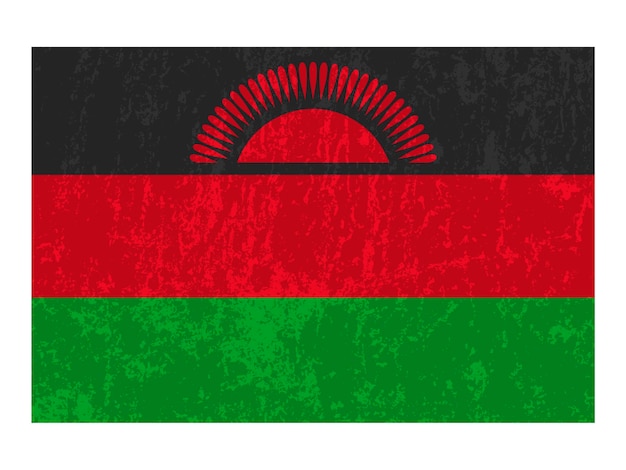 Malawi Flaga Grunge Oficjalne Kolory I Proporcje Ilustracja Wektorowa