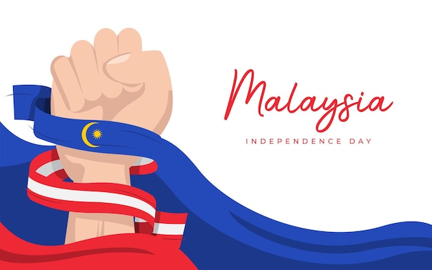 Malezja Macha Flagą Dzień Niepodległości Szablon Projektu