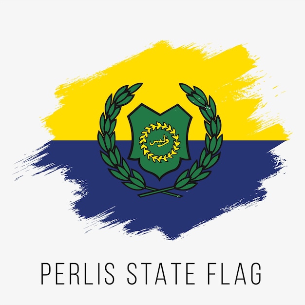 Malezja State Perlis Vector Flag Design Template Flaga Perlis Na Dzień Niepodległości